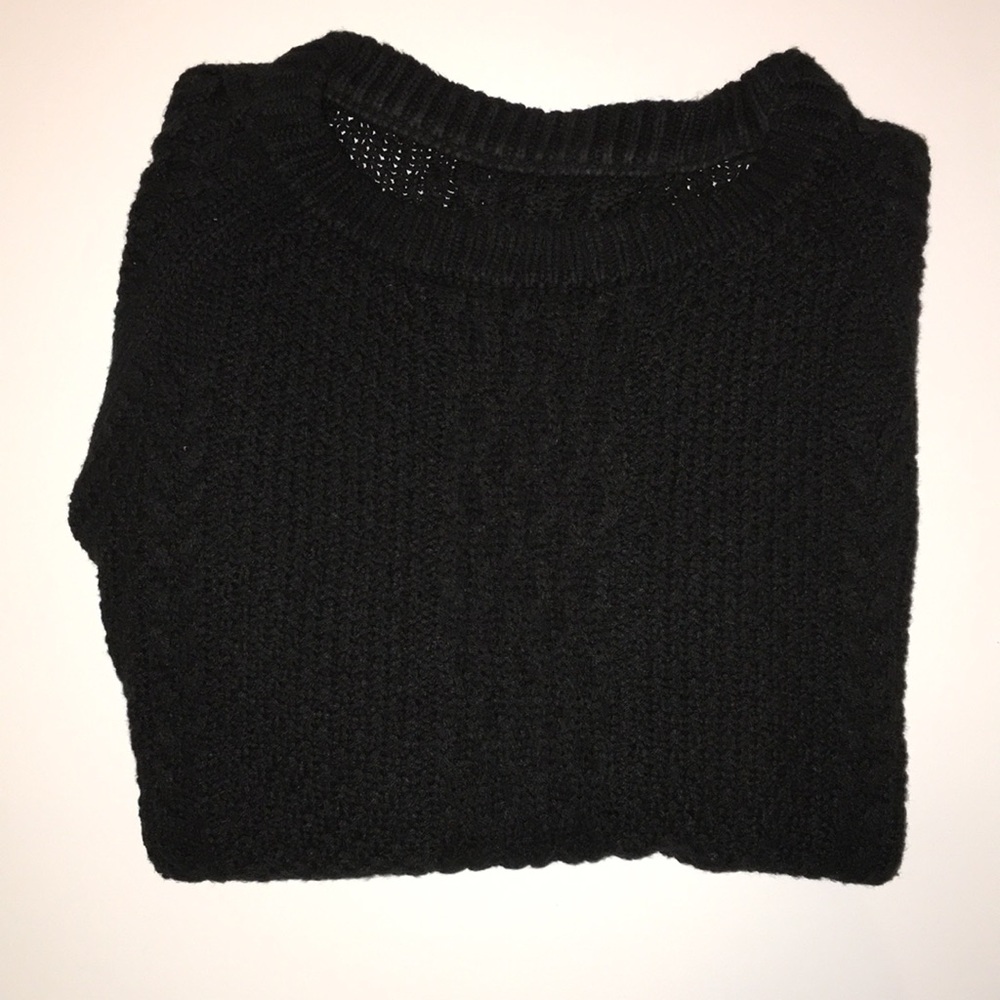 Brandy Melville Black Maggie Cable Knit Sweater
